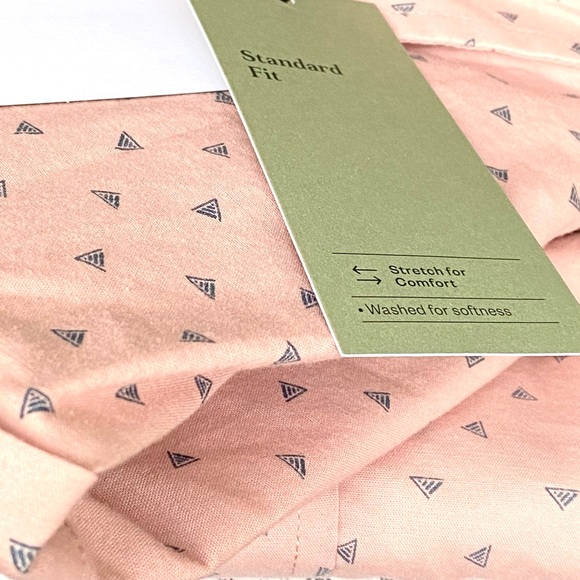 Pink Triangle Print Standard Fit Button-Down Shirt - Picture 2 of 2